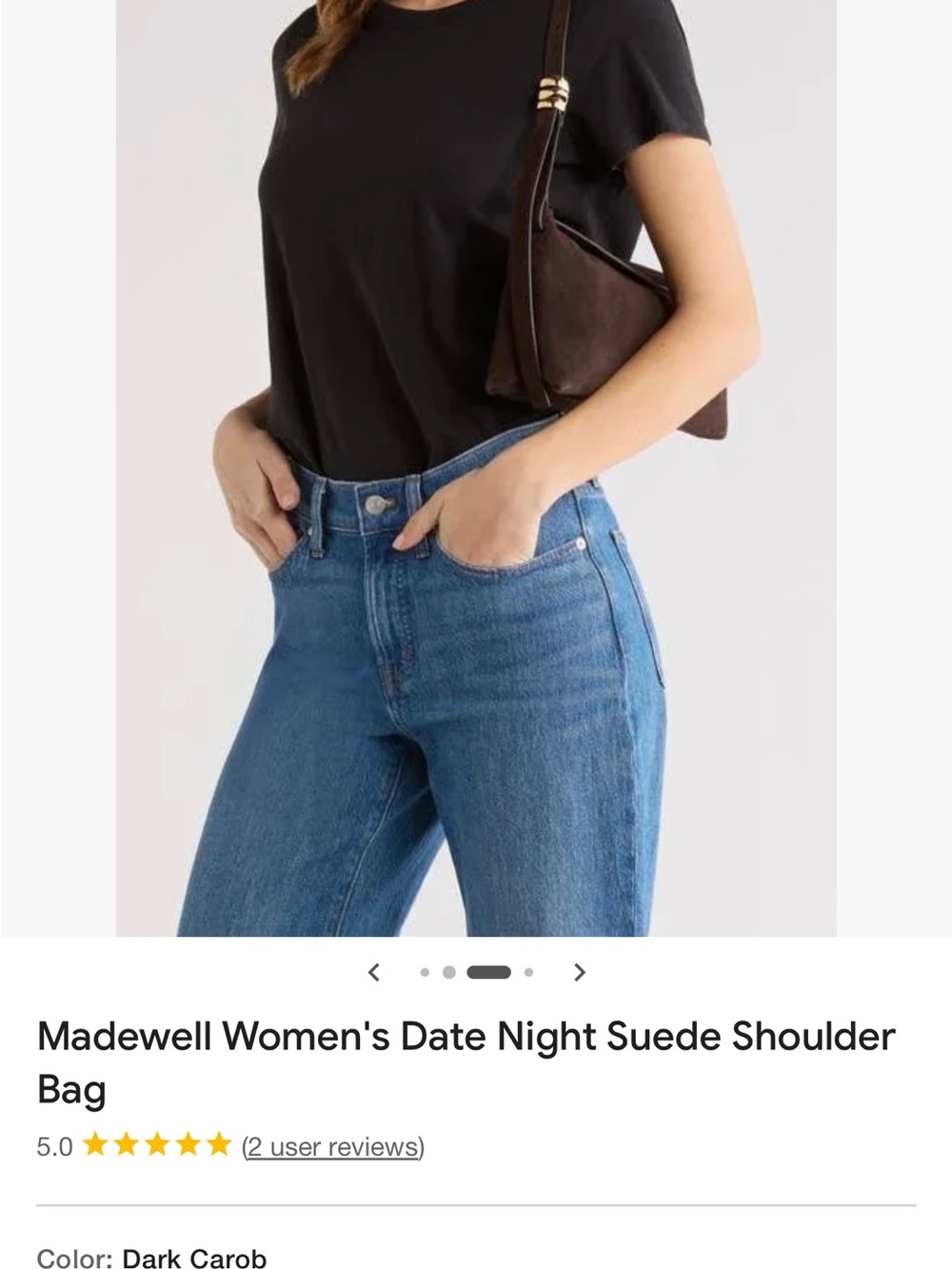 Women’s Suede Shoulder Bag in Dark Brown - Picture 9 of 9